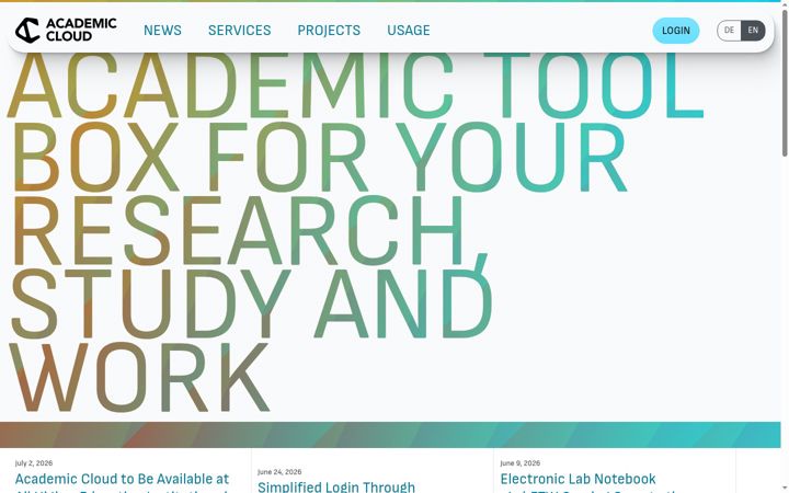 Screenshot of academiccloud.de