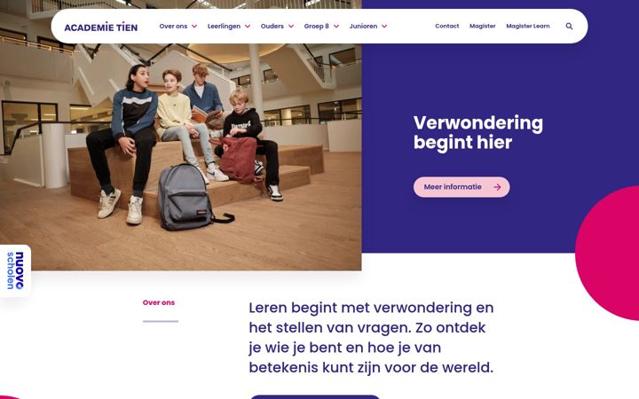 Snímek obrazovky academie-tien.nl