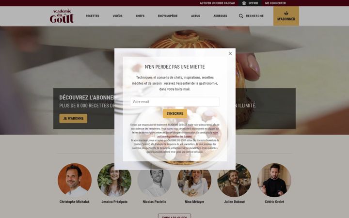 Ekrano kopija academiedugout.fr