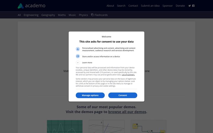 Screenshot of academo.org