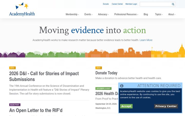 Zrzut ekranu academyhealth.org