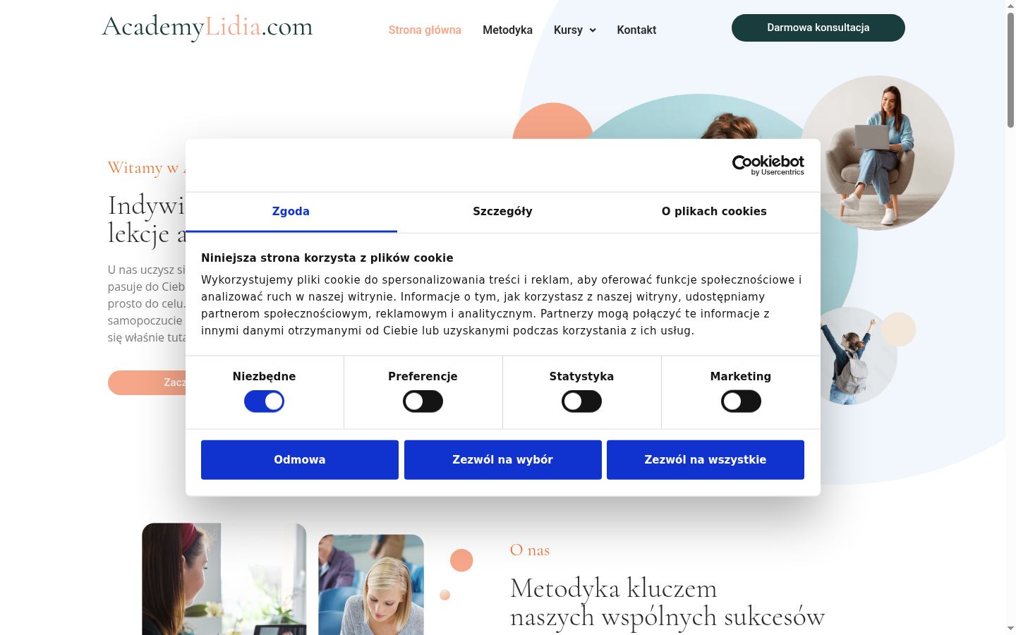 Snímek obrazovky baneru souhlasu zobrazeného před jakoukoli interakcí