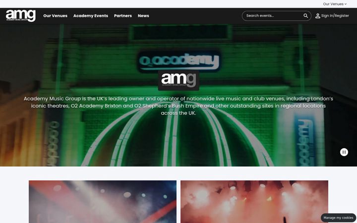 Screenshot of academymusicgroup.com