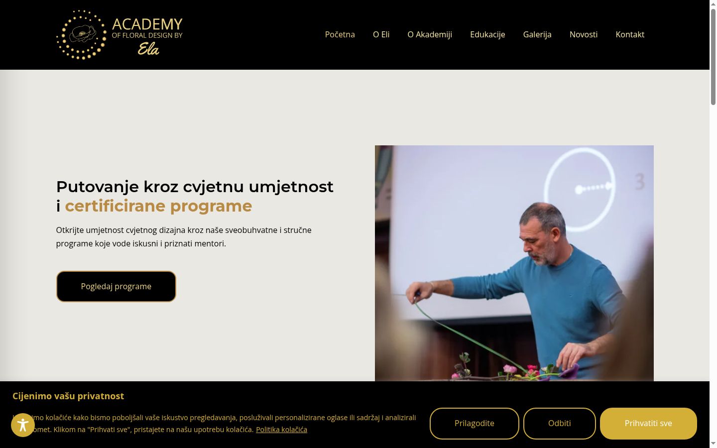 Sutikimo reklamjuostės, rodytos prieš bet kokią sąveiką, ekrano kopija