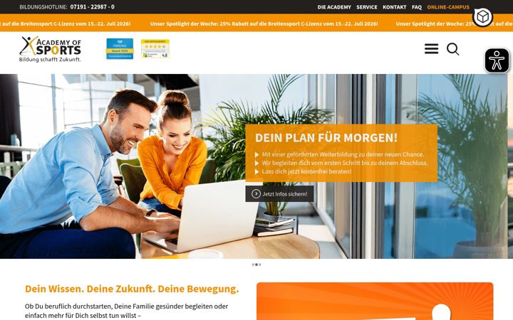 Screenshot of academyofsports.de