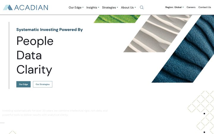 Posnetek zaslona acadian-asset.com