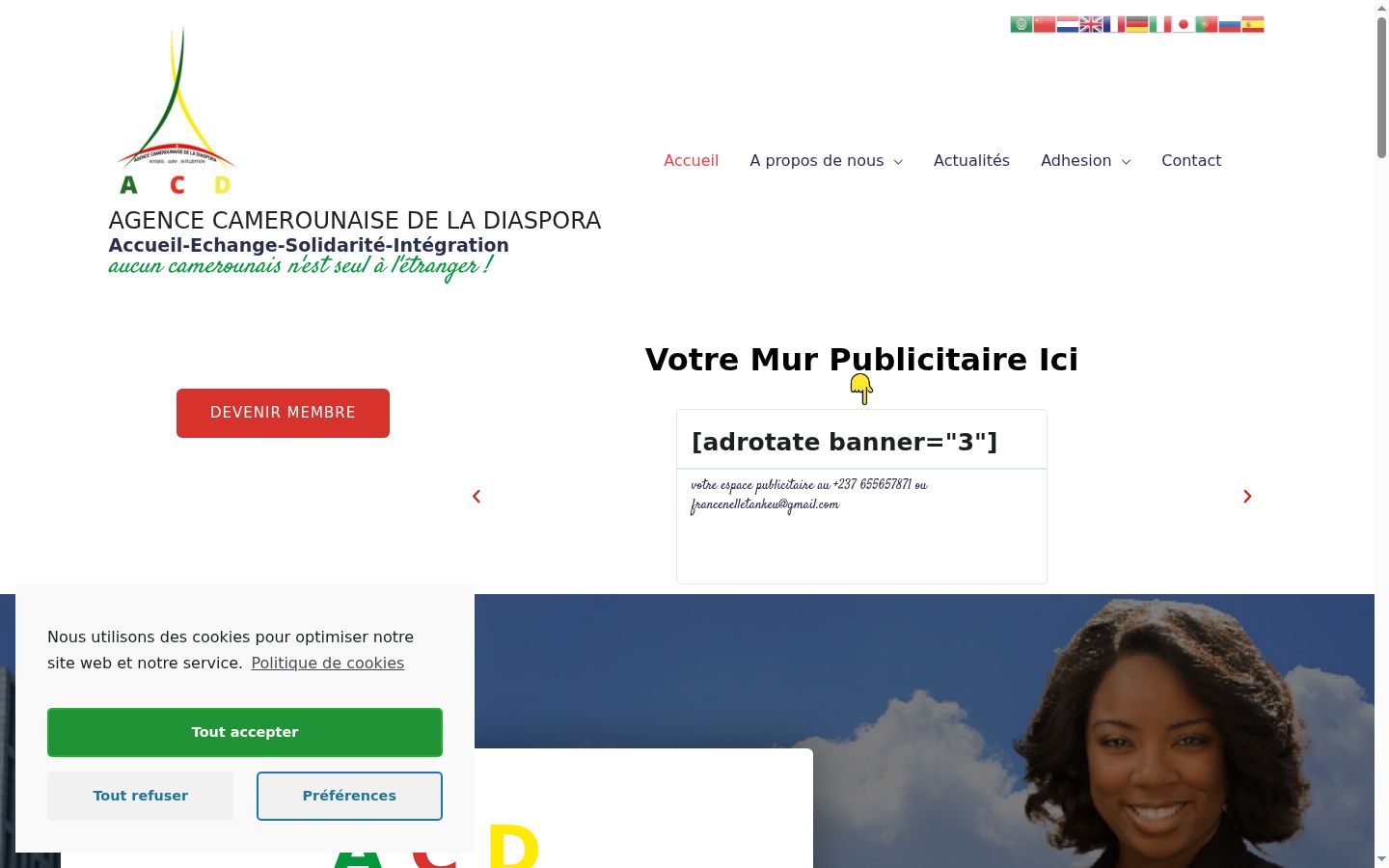 Screenshot tal-banner tal-kunsens muri qabel kwalunkwe interazzjoni