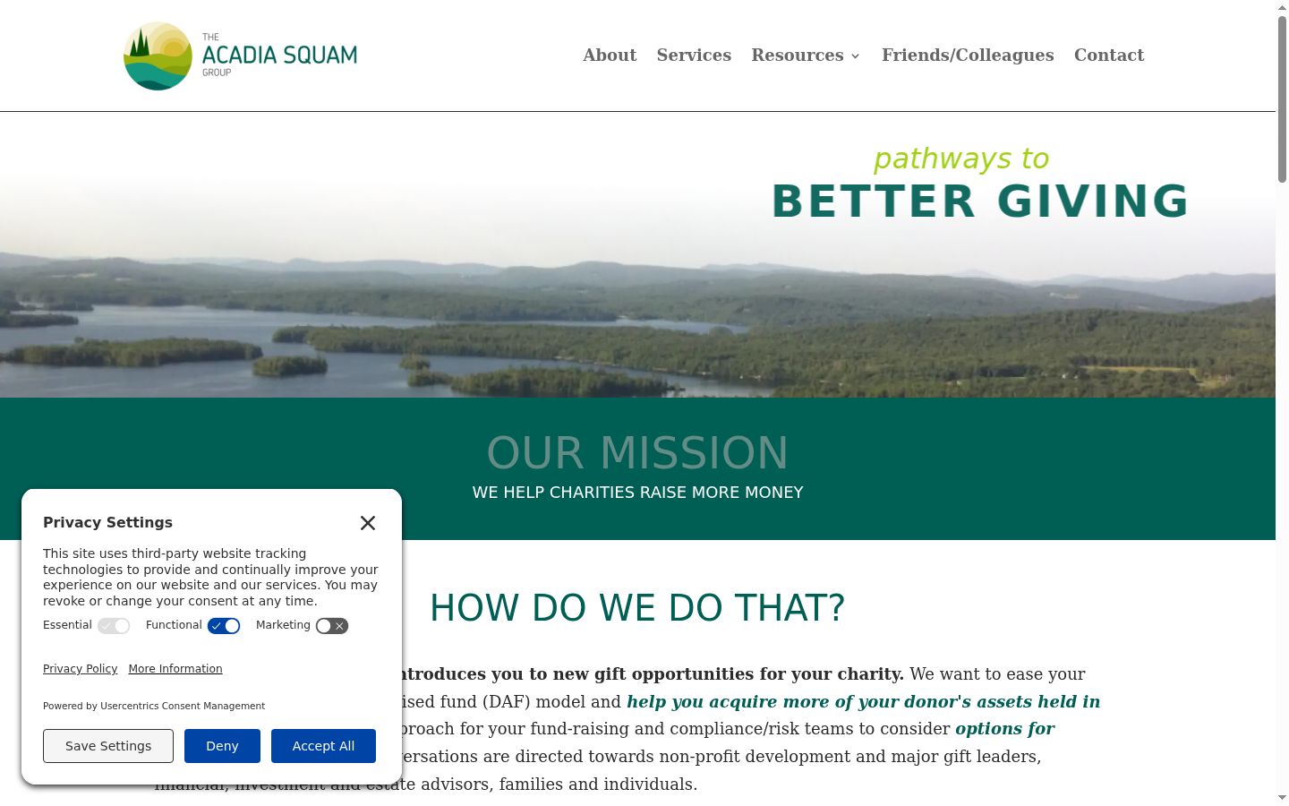 Screenshot of the consent banner shown before any interaction