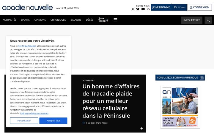 Skjámynd af acadienouvelle.com