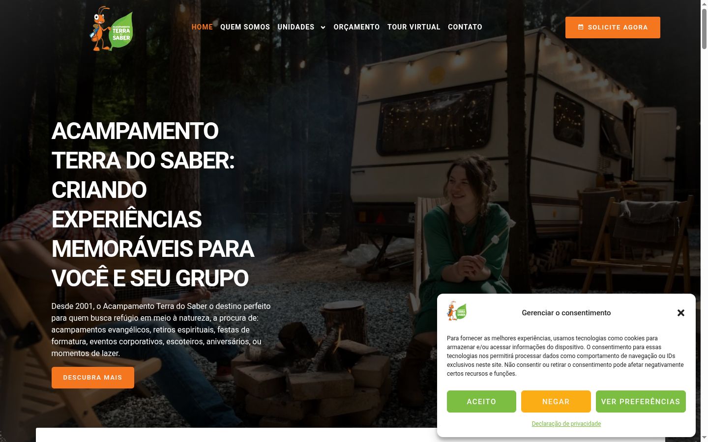 Screenshot of the consent banner shown before any interaction