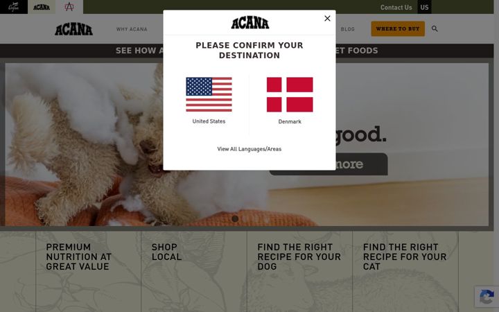 Zrzut ekranu acana.com