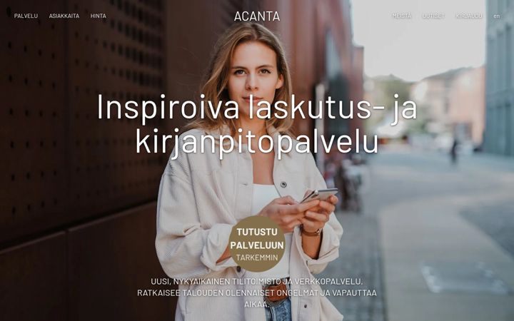 Ekrano kopija acanta.fi
