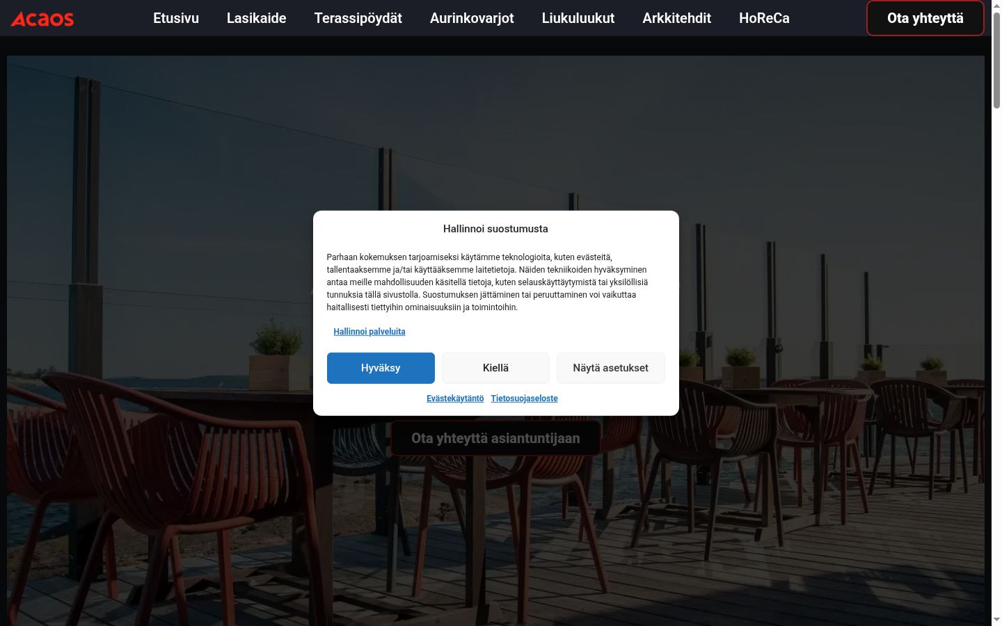 Screenshot tal-banner tal-kunsens muri qabel kwalunkwe interazzjoni