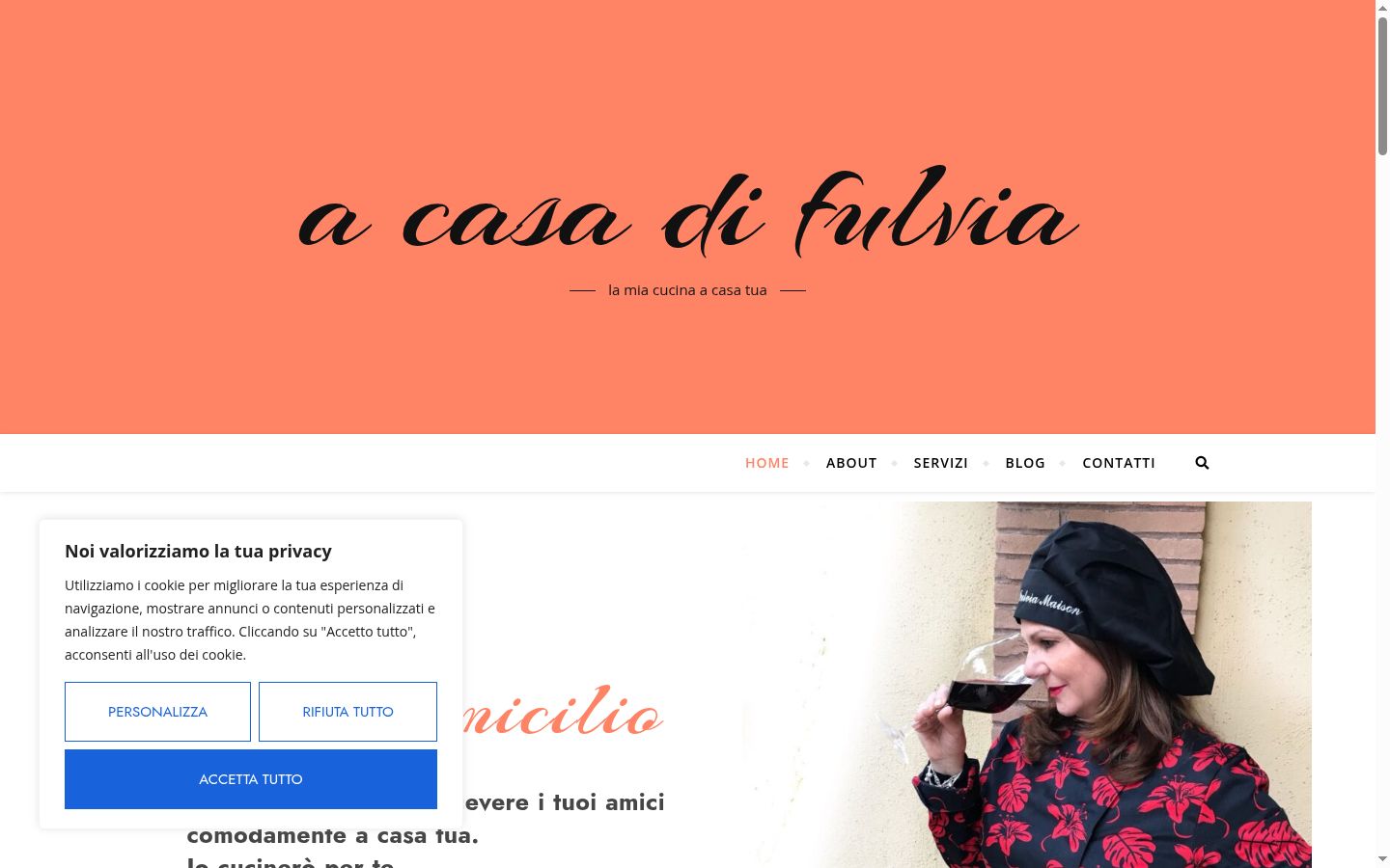 Screenshot del banner di consenso mostrato prima di qualsiasi interazione
