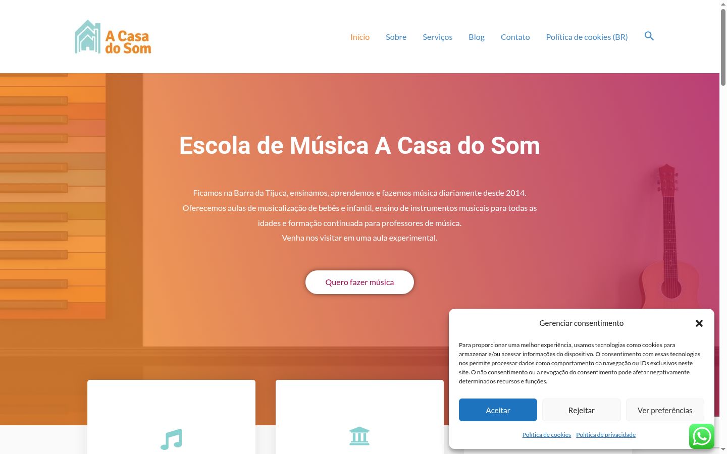 Screenshot of the consent banner shown before any interaction