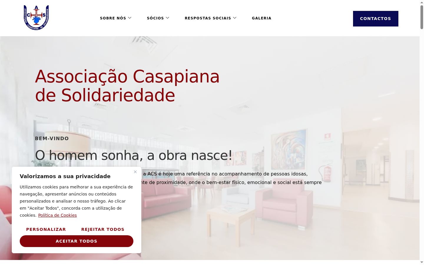 Screenshot of the consent banner shown before any interaction