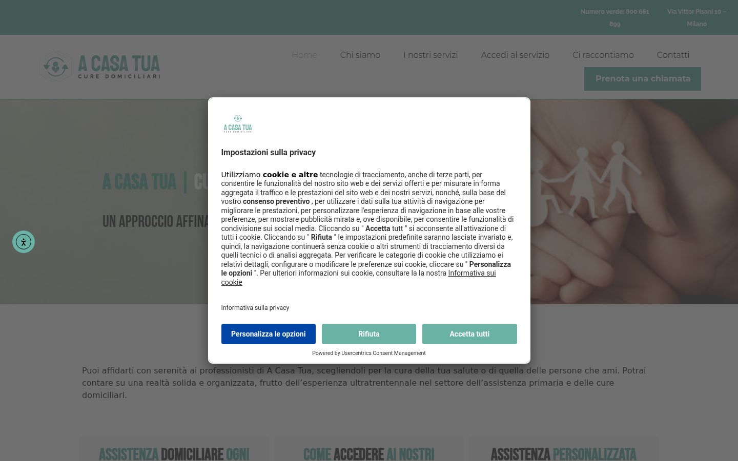 Screenshot of the consent banner shown before any interaction
