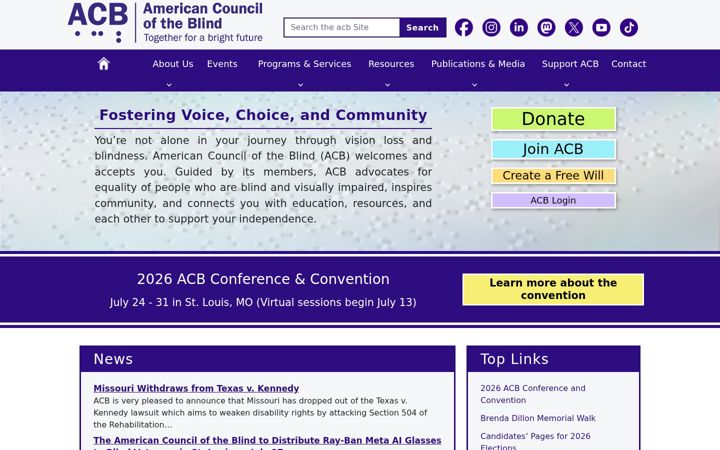 Screenshot of acb.org