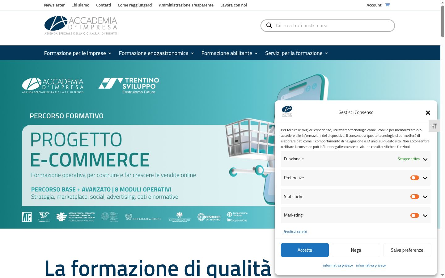 Screenshot of the consent banner shown before any interaction