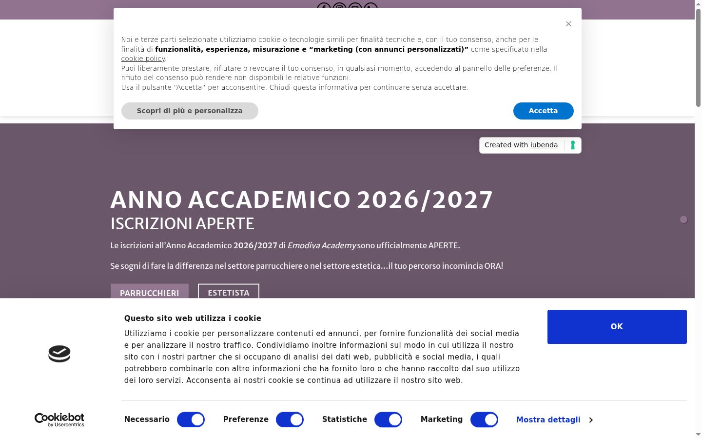 Screenshot of the consent banner shown before any interaction