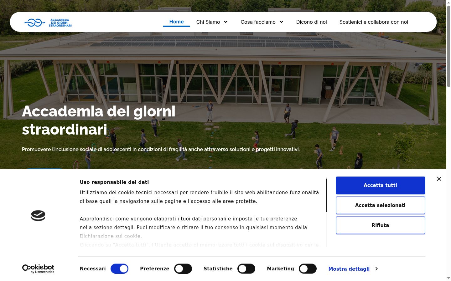 Screenshot of the consent banner shown before any interaction