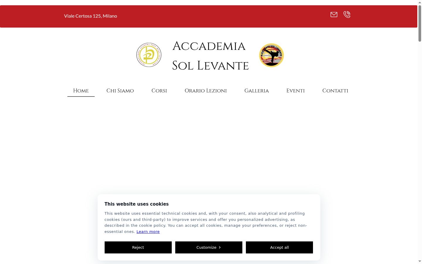 Screenshot of the consent banner shown before any interaction