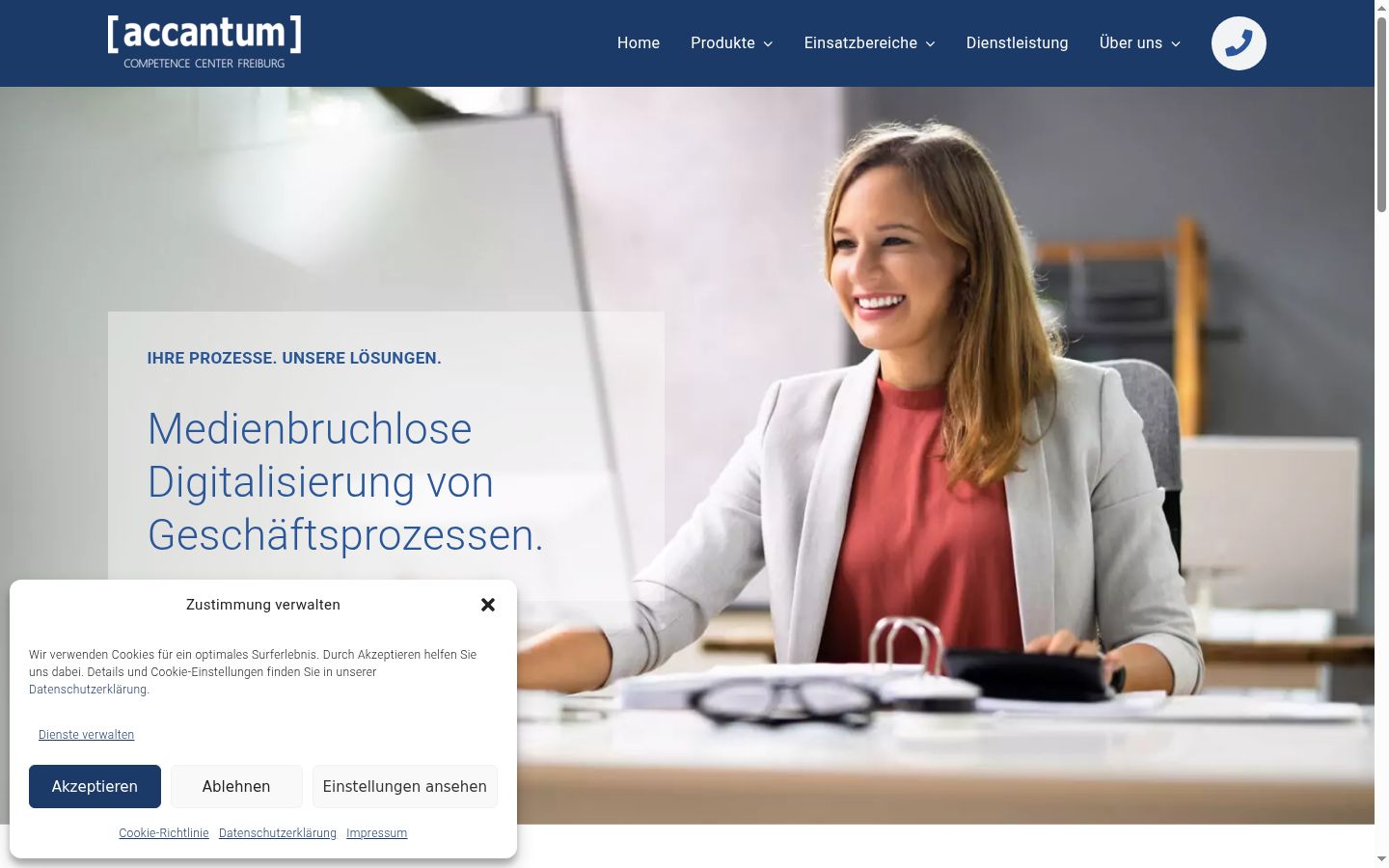 Screenshot of the consent banner shown before any interaction