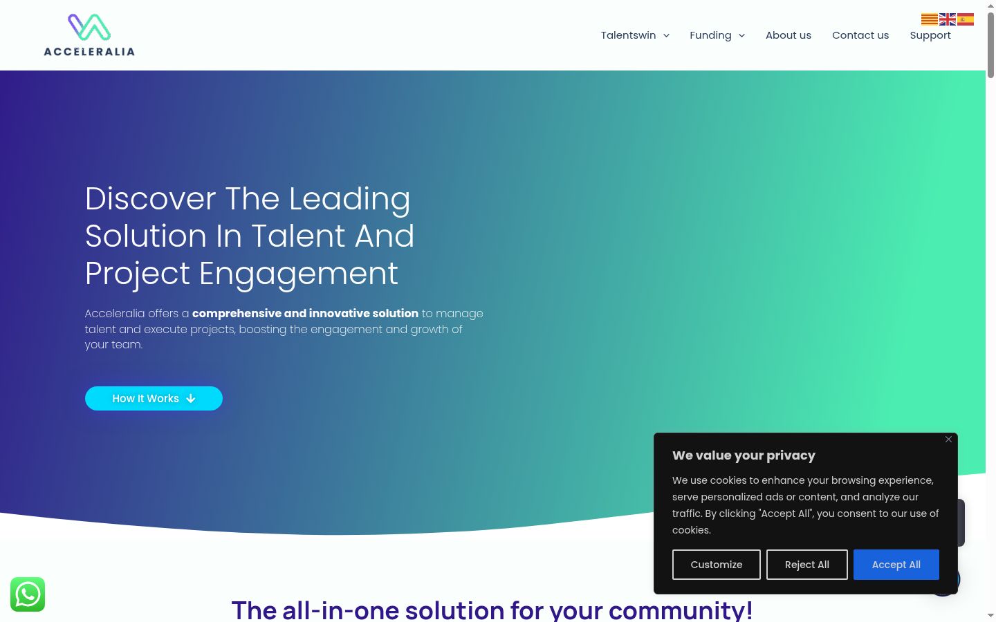 Screenshot of the consent banner shown before any interaction