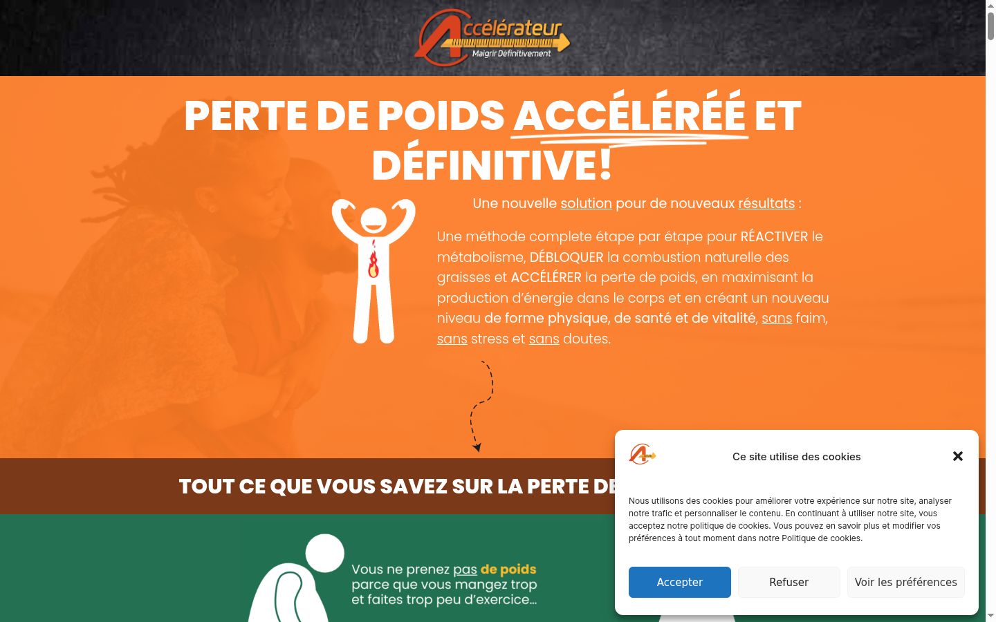 Screenshot del banner di consenso mostrato prima di qualsiasi interazione