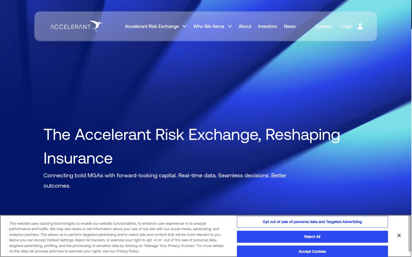 Screenshot of the consent banner shown before any interaction