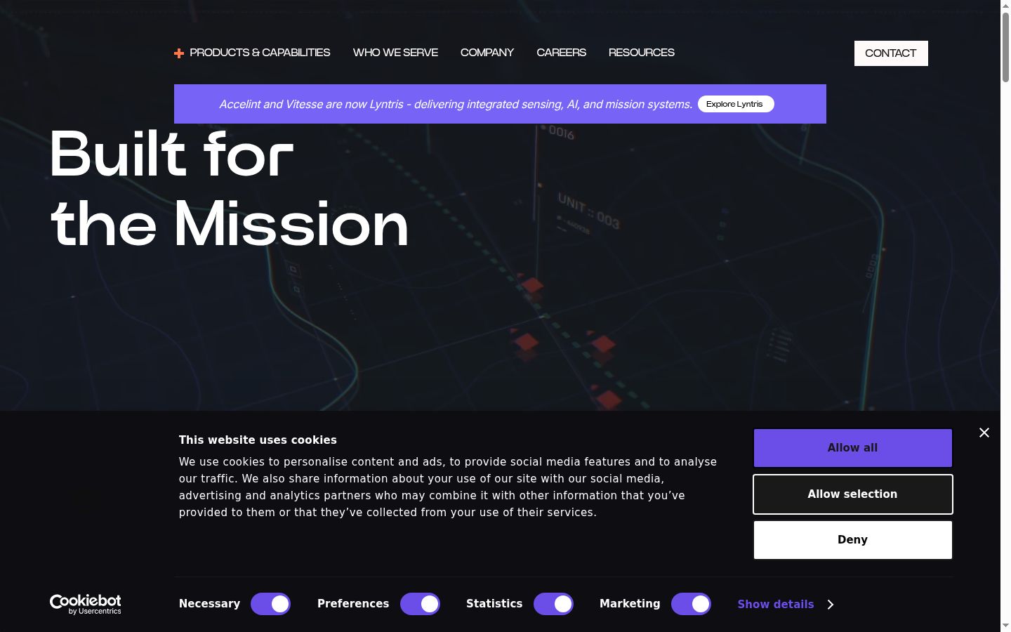 Screenshot of the consent banner shown before any interaction