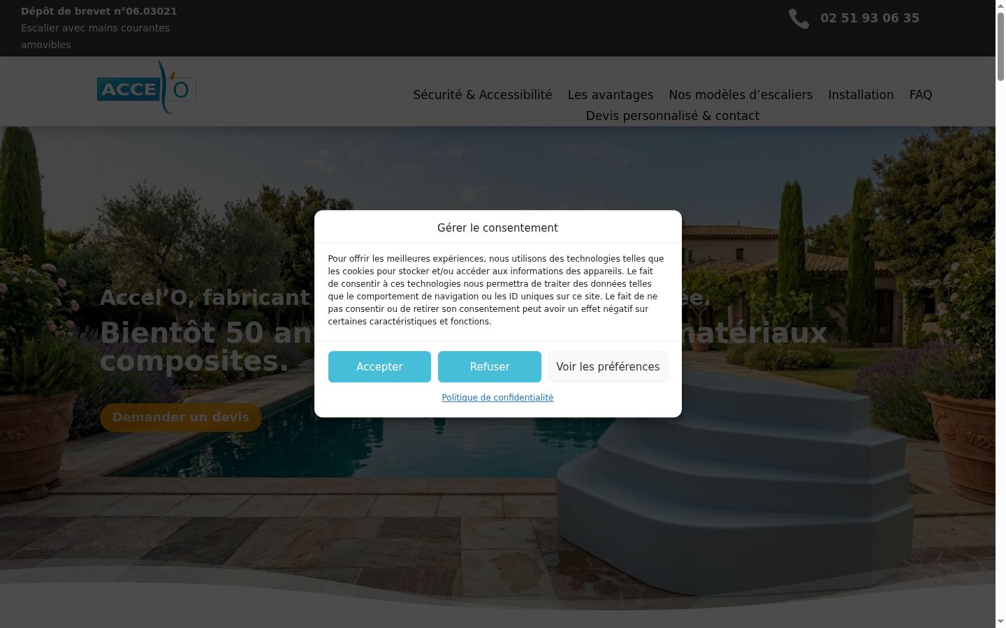 Captura de ecrã do banner de consentimento apresentado antes de qualquer interação