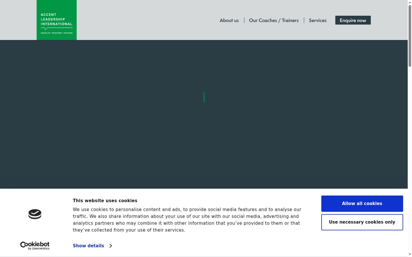 Screenshot of the consent banner shown before any interaction