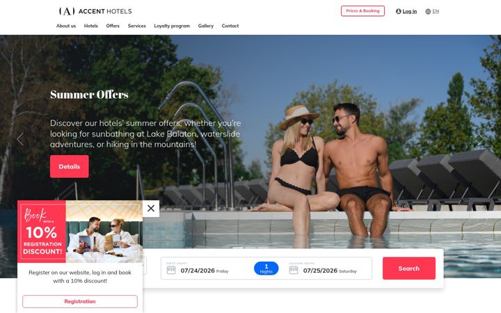 Screenshot of accenthotels.com