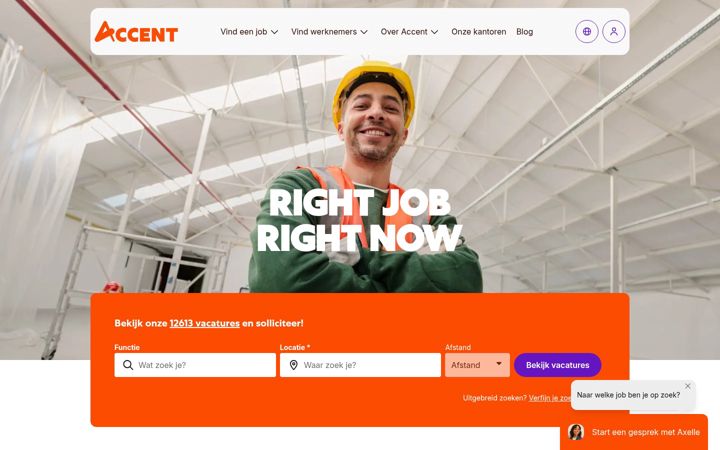 Screenshot of accentjobs.be