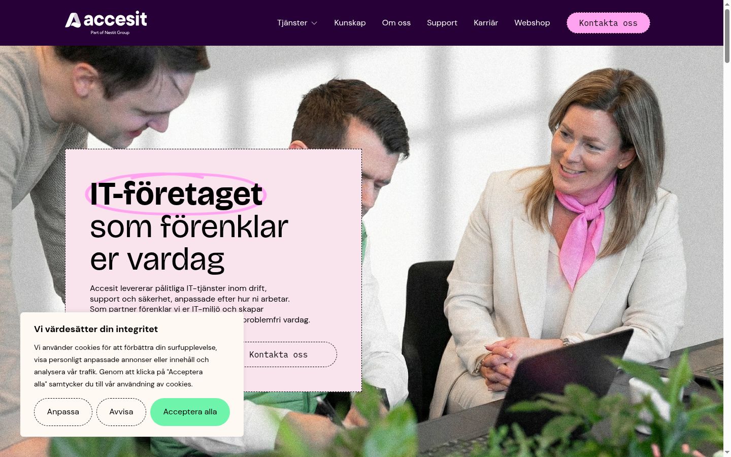 Ekrānuzņēmums ar piekrišanas baneri, kas tika rādīts pirms jebkādas mijiedarbības