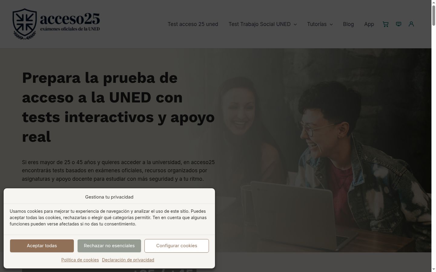 Screenshot of the consent banner shown before any interaction