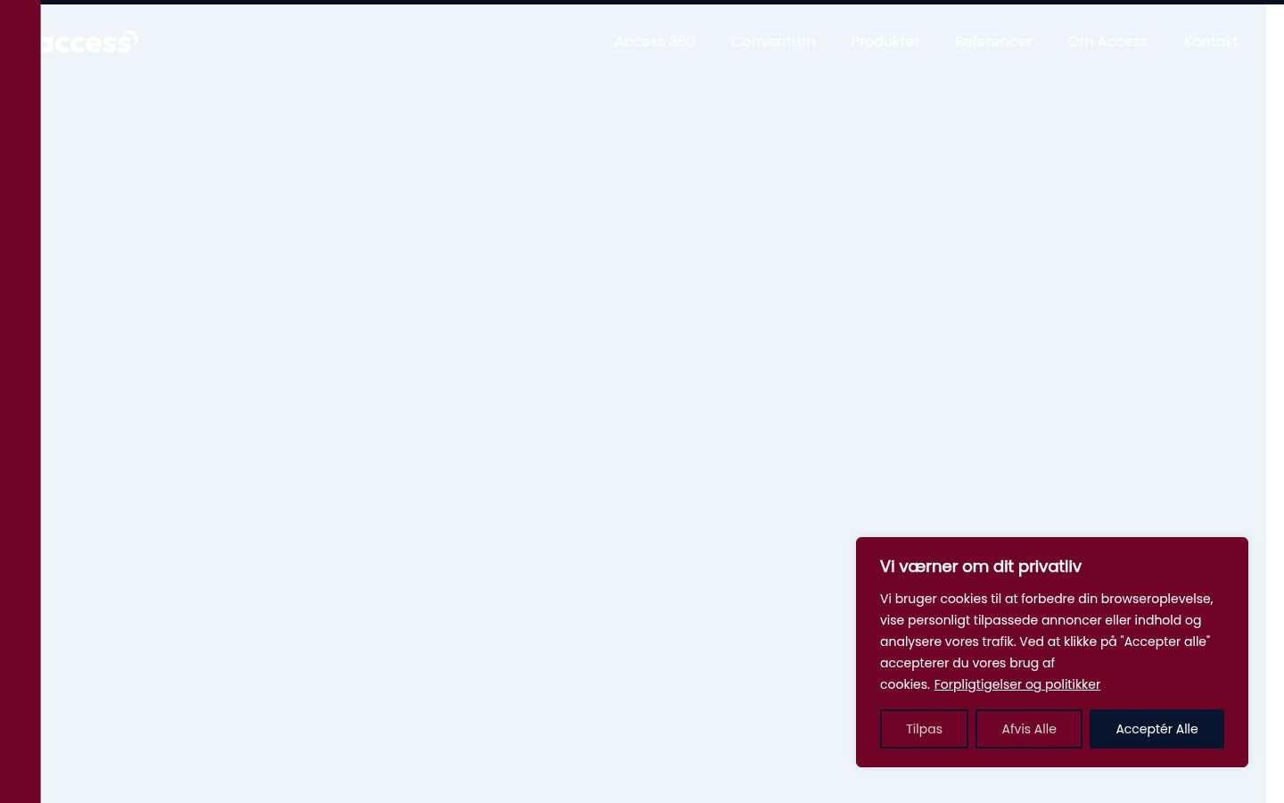 Screenshot of the consent banner shown before any interaction