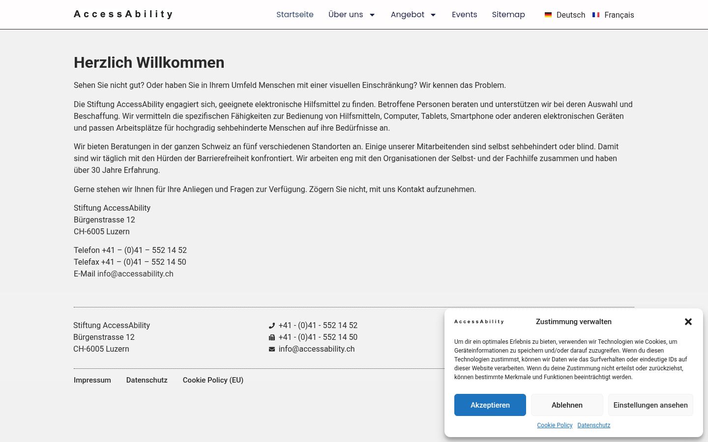 Screenshot tal-banner tal-kunsens muri qabel kwalunkwe interazzjoni