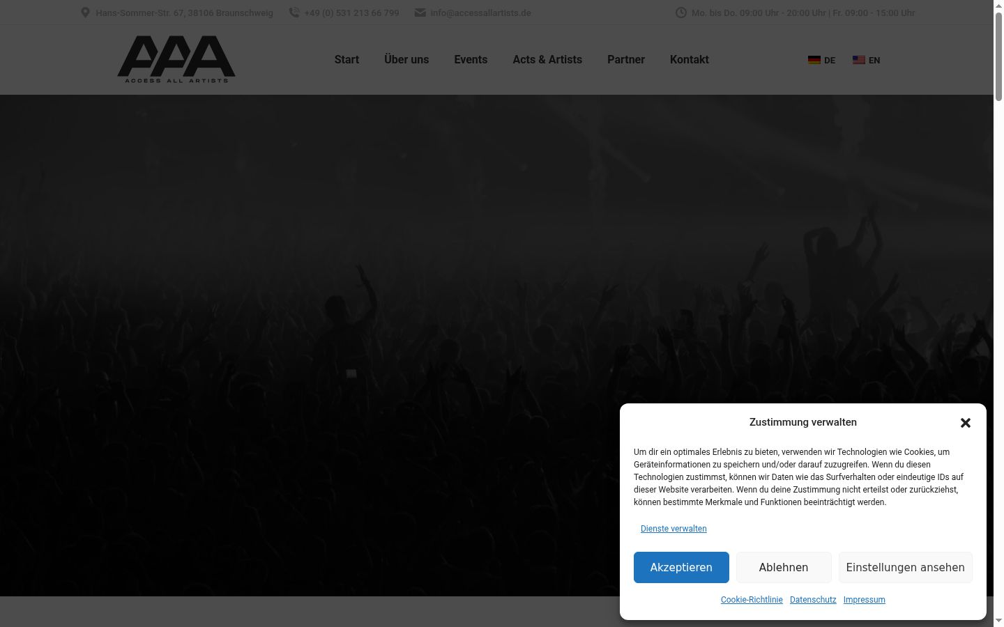 Screenshot του banner συγκατάθεσης που εμφανίστηκε πριν από οποιαδήποτε αλληλεπίδραση