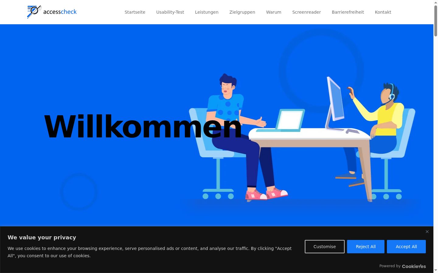 Screenshot tal-banner tal-kunsens muri qabel kwalunkwe interazzjoni