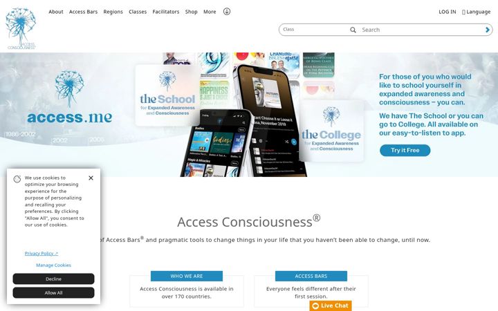 Screenshot of accessconsciousness.com
