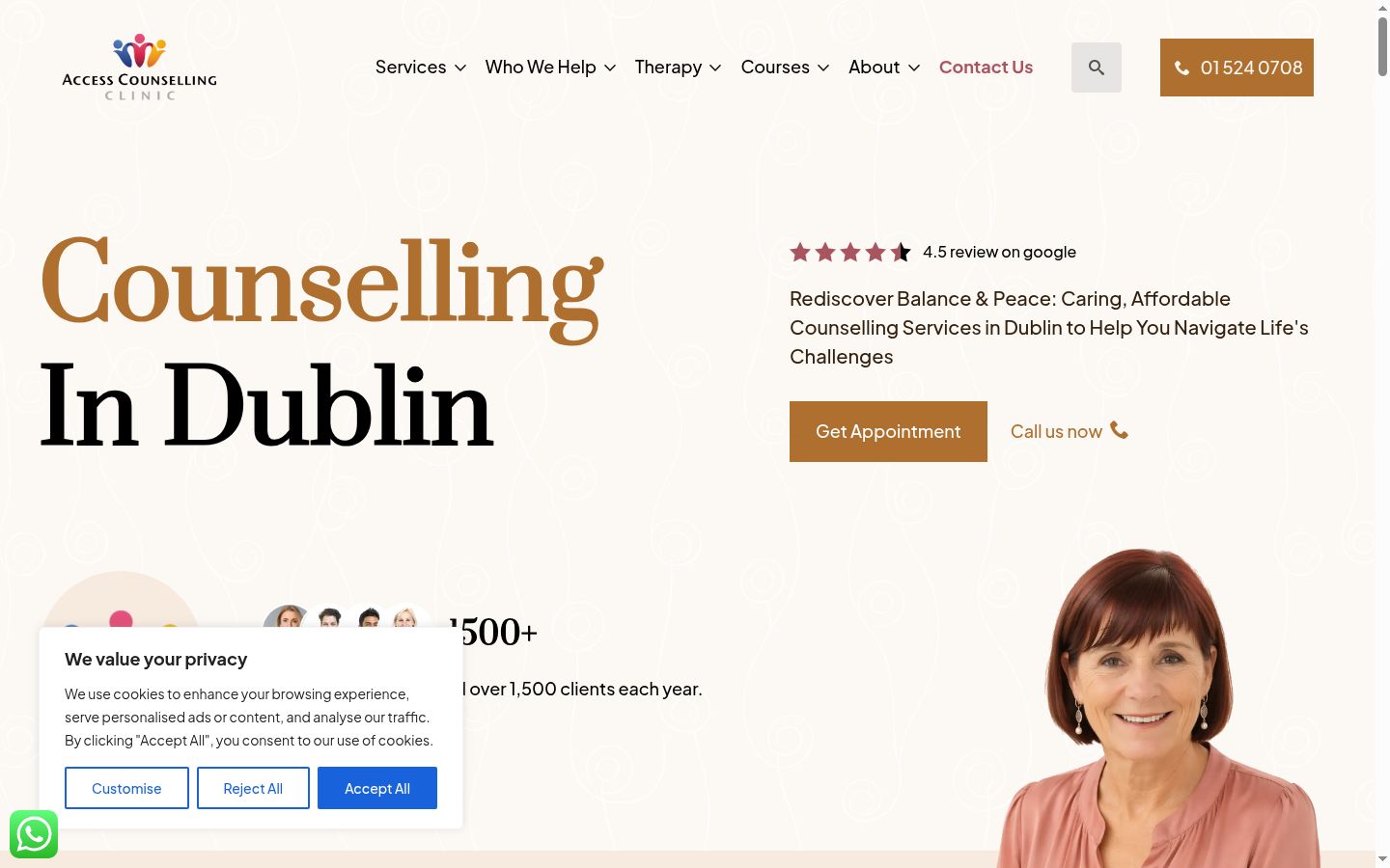 Screenshot of the consent banner shown before any interaction