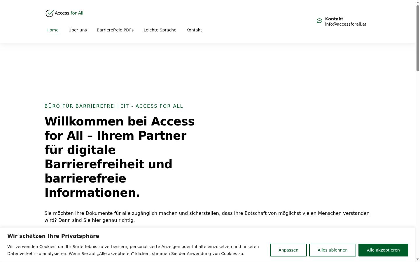 Screenshot of the consent banner shown before any interaction
