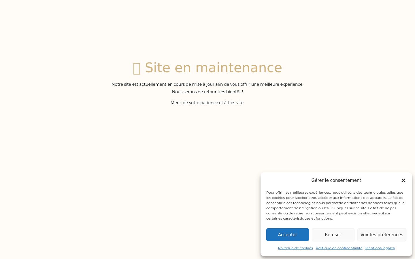 Screenshot del banner di consenso mostrato prima di qualsiasi interazione