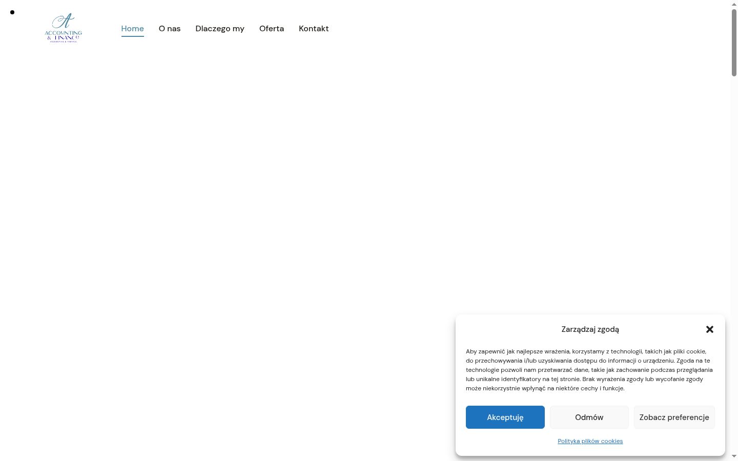 Zrzut ekranu banera zgody wyświetlanego przed jakąkolwiek interakcją