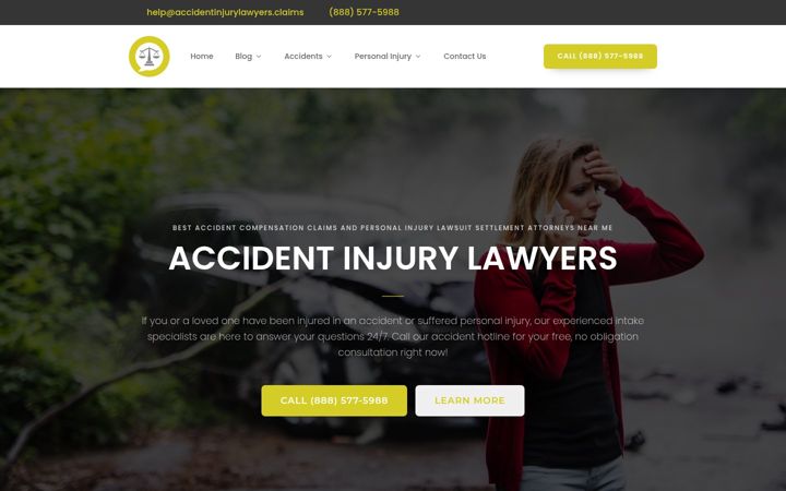 Ekrano kopija accidentinjurylawyers.claims