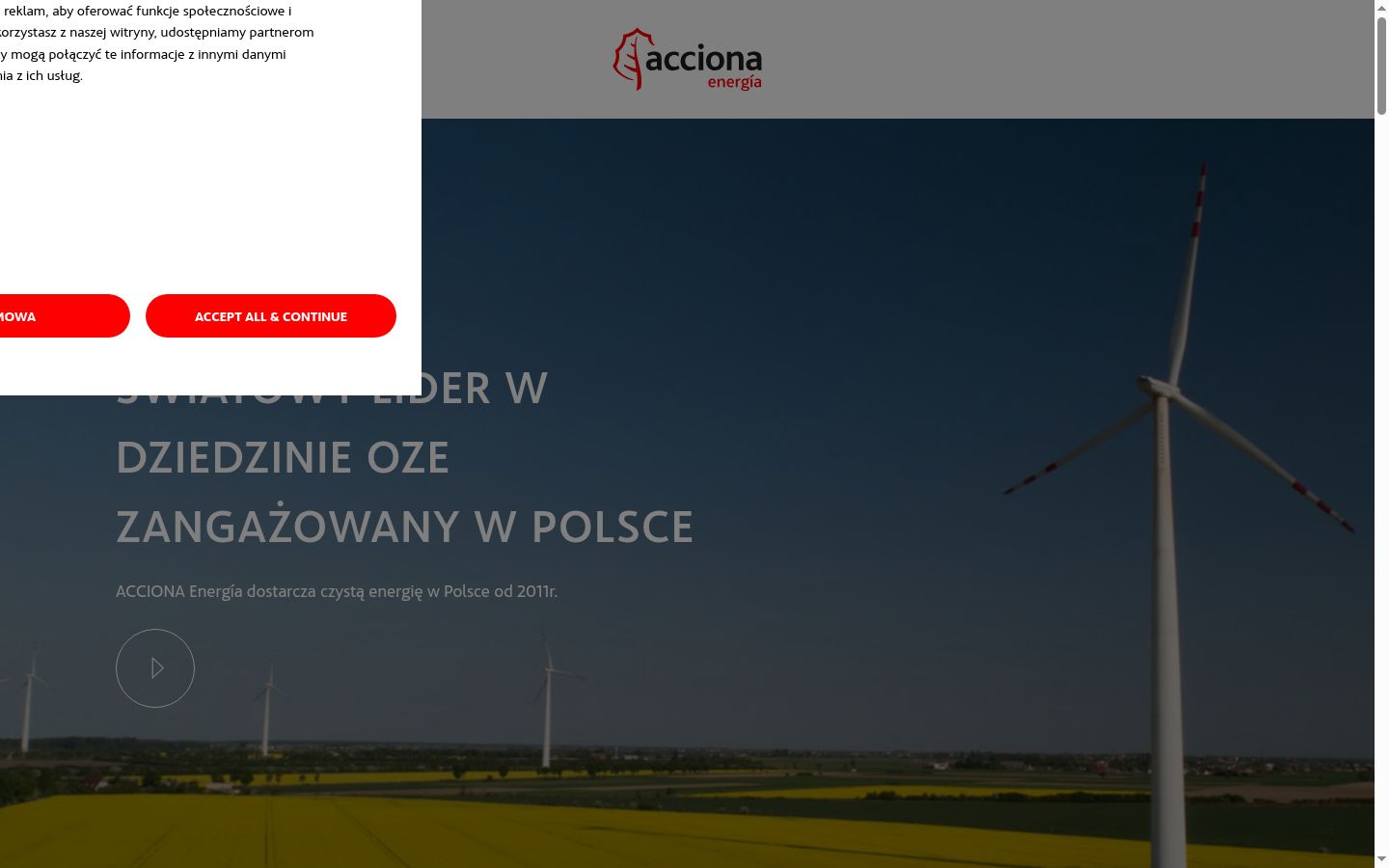 Posnetek zaslona pasice za privolitev, prikazane pred kakršno koli interakcijo