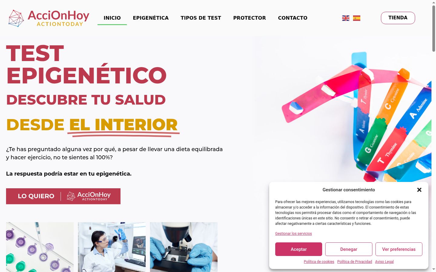 Screenshot del banner di consenso mostrato prima di qualsiasi interazione