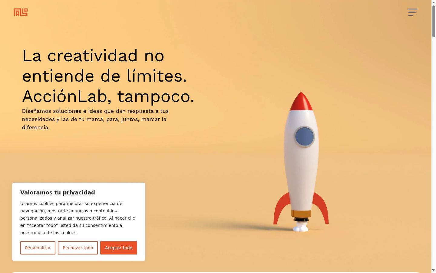 Screenshot del banner di consenso mostrato prima di qualsiasi interazione